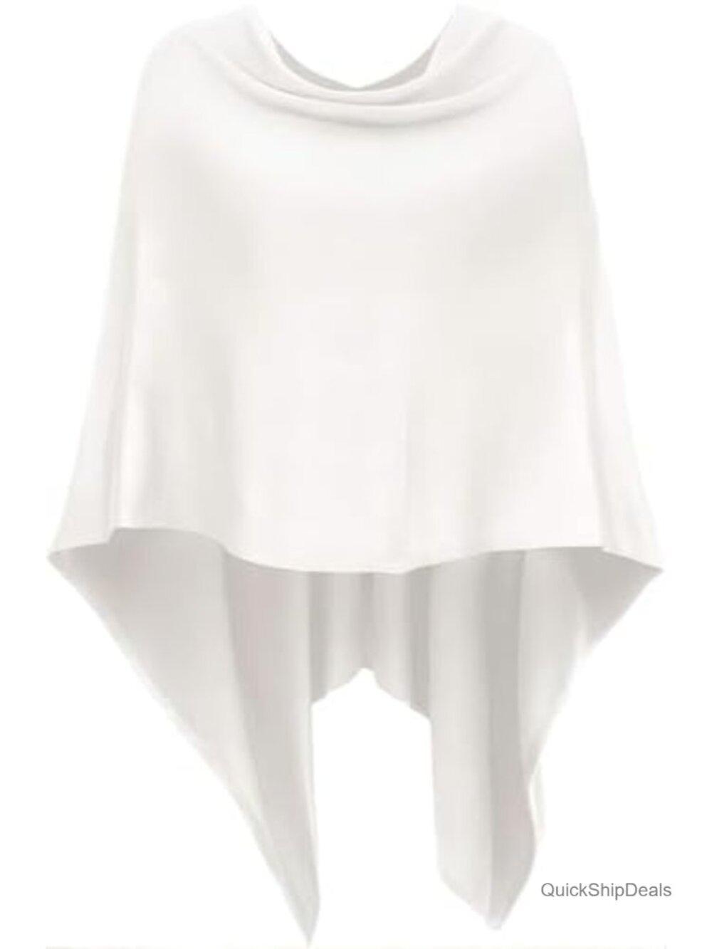 Knit Poncho Wrap Topper Asymmetric Hem One Size